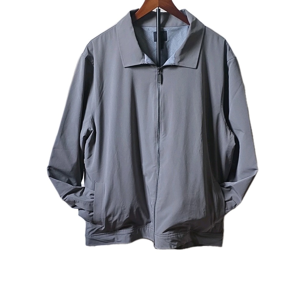 14th & Union Men's Gray Full-Zip Jacket XL. Lightweight casual tech shirt jacket